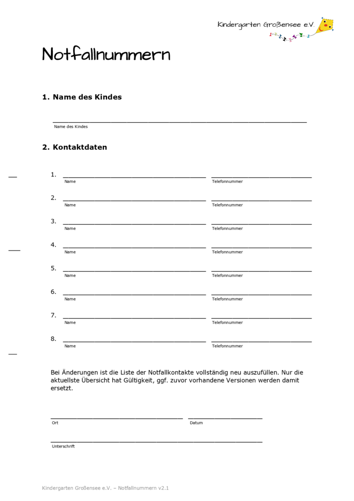 Formulare - Deine KiTa